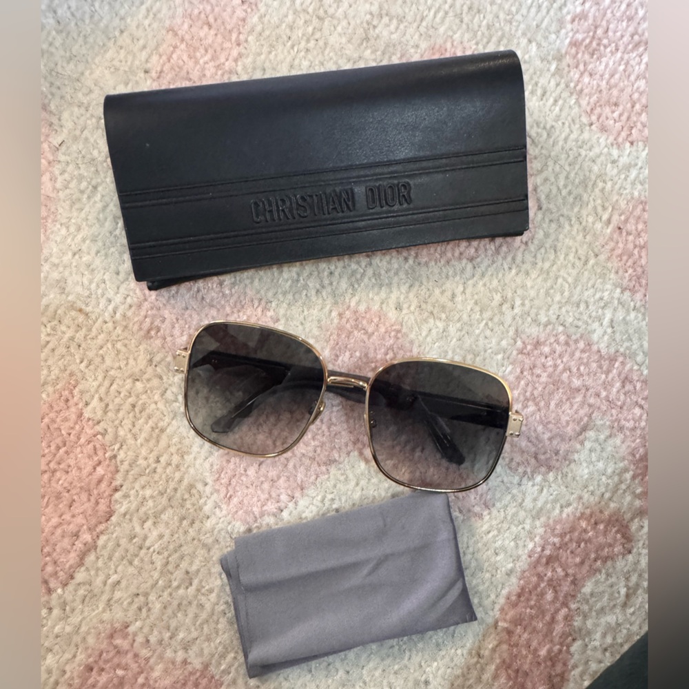 Dior Gold Oversized Square Sunglasses